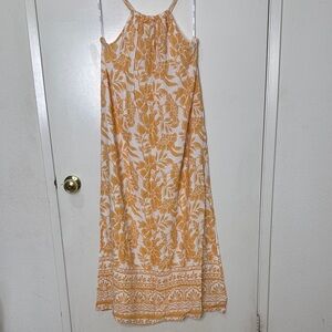 Blue Island Yellow and White Floral Maxi Dress